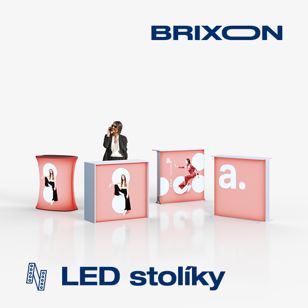 Reklamné LED podsvietené pulty a prezentačné stolíky Brixon